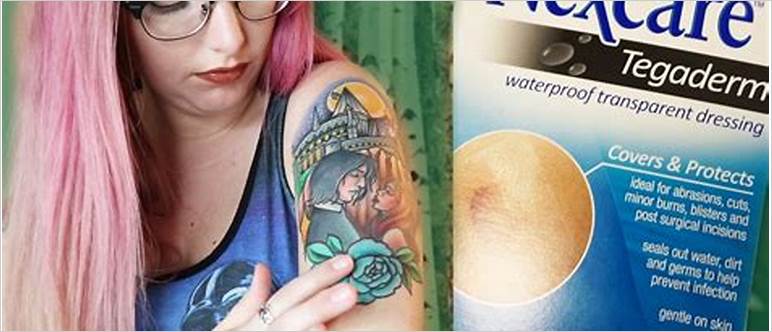 Healing tattoos with tegaderm